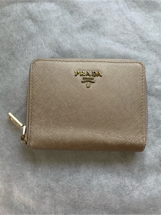 Prada Handbags - Prada FAIR Sold As Is Small Saffiano Leather Metallic Zip-Around Wallet